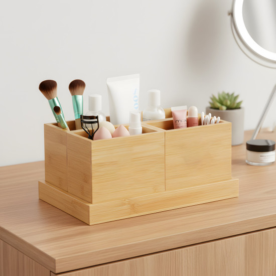 Wooden Organizer 3-Sections with Base